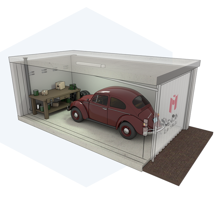 Zenuw Discreet Hub auto-opslaan-in-garage-box - Menken Self Storage